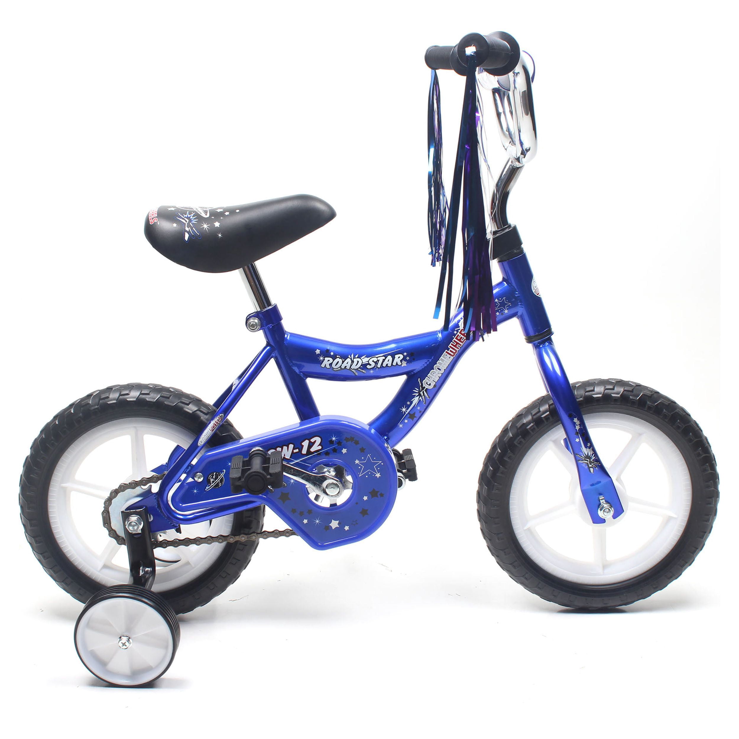 Wonder Wheels BMX 12 In. Kid's Bike for 2-4 Years Old, Bicycle for Girls with Front Basket with EVA Tires, Training Wheels and Coaster Brake, Blue