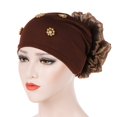 thumbnail image 2 of Xinyolin Muslim Women Faux Pearl Flower Hat Hijab Hair Loss Head Scarf Turban Cap Wrap, 2 of 6