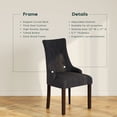 thumbnail image 3 of AFO Wing Back Dining Chairs Set of 4, Button Tufted Fabric Kitchen Chairs with Solid Rubberwood Legs, Upholstered High Back Side Chair, Black, 3 of 8