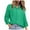 Green, variant on Women Leisure Shirts Fashion Solid Color Floral Embroidered Long Selevee Lapel Classic Fit Shirt