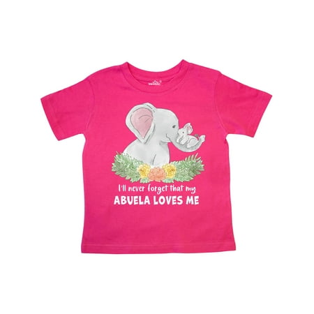 

Inktastic I ll Never Forget That my Abuela Loves Me Cute Elephants Gift Toddler Boy or Toddler Girl T-Shirt