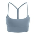 thumbnail image 6 of vigerkar Womens Y Sports Bras Yoga Top with Cups Spaghetti Thin Strap Workout Bra Tops (Light Blue, XL/10), 6 of 9
