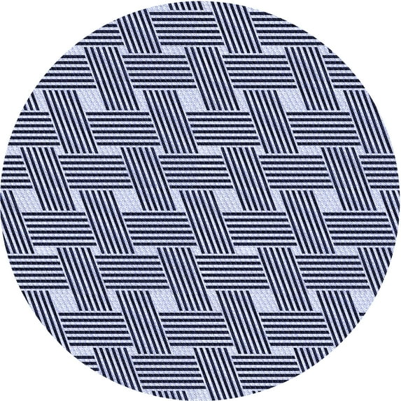 Ahgly Company Machine Washable Indoor Round Transitional Midnight Blue Area Rugs, 3' Round