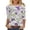 #036-Multicolor, variant on Women's Cozy 3/4 Sleeve Floral Prints Round Neck Loose Summer T-shirts Gifts