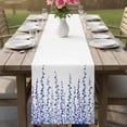 thumbnail image 4 of Purple Blue Polka Dots Table Runner - 120 Inch Long Watercolor Abstract Art Cotton and Linen Blended Dress Scarves Farmhouse Table Runner for Kitchen Dining, Coffee Table, 13" x 120", 4 of 8