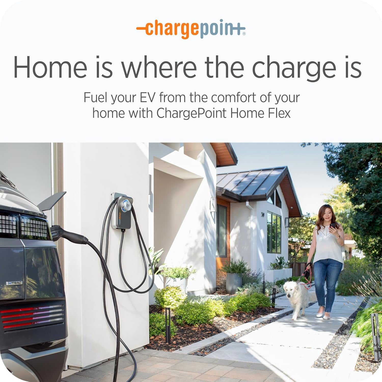 ChargePoint Level 2 240V, 50 Amp Electric Vehicle Charging Station with Flexible Amperage Settings