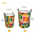 thumbnail image 5 of XMXT Collapsible Laundry Basket, Colorful Vintage Print Waterproof Laundry Hamper, 40L Yellow, 5 of 8