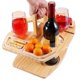 thumbnail image 4 of Portable Wine Picnic Table 2 In 1 Wooden Wine Table, Champagne Picnic Snack Table For Camping, Beac, 4 of 5