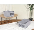 thumbnail image 7 of Unique Bargains Storage Bin with Handles Foldable Organizer Basket Grey 14"x10"x8", 7 of 7