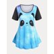 thumbnail image 1 of Camiseta con Estampado de Panda con Color Bloque en Talla Extra Rosegal  Camisetas tallas grandes, 1 of 5
