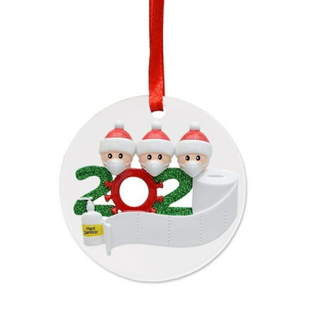

2020 Ornament Personalized Family with Mask Christmas Tree Hanging Pendant DIY Festival Party Decoration