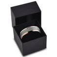 thumbnail image 4 of Charming Jewelers Tungsten Wedding Band Ring 6mm for Men Women Comfort Fit 18K Rose Gold Plated Plated Beveled Edge Brushed Polished Lifetime Guarantee, 4 of 5