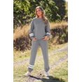 thumbnail image 4 of Conjunto Deportivo PRETTYGARDEN de Dos Piezas Ropa Casual a Rayas Gris XXL, 4 of 8