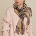 thumbnail image 5 of HOWPAY Lightweight Scarf for Women Plaid Long Soft Thick Scarves with Fringe Warm Oversized Blanket Cold Weather Causal Cozy Fall Winter Shawl Wraps, 5 of 8
