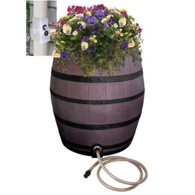 50 Gallon Flatback Whiskey Rain Barrel Planter