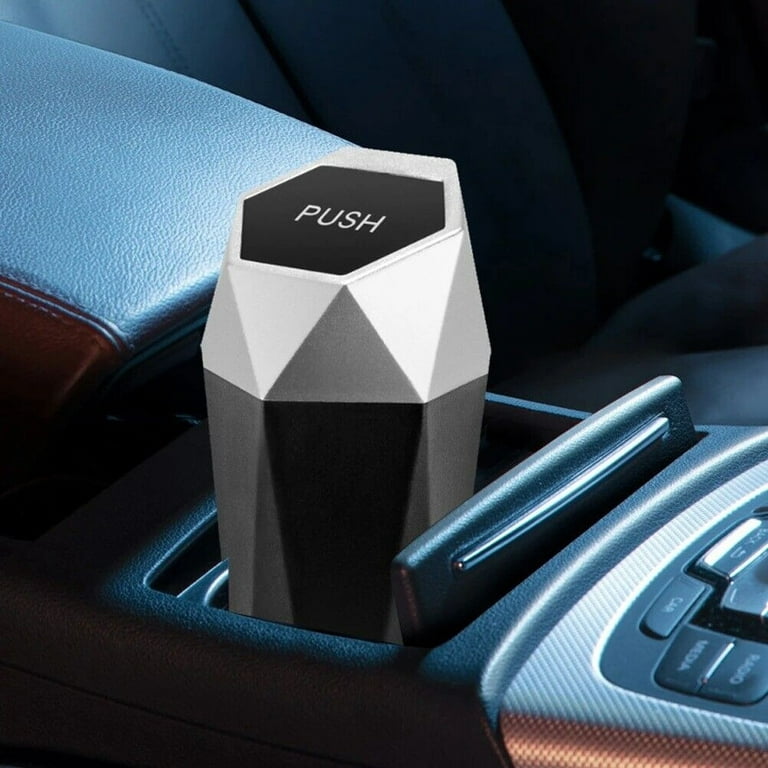 Yyeselk Car Trash Can with Lid, Diamond Design Small Automatic Portable  Trash Can, Easy to Clean, Used in Car Home Office 