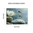 thumbnail image 3 of Chilfamy  Zen Stone Canvas Wall Art White Flower and Blue Butterfly on Lake Wall Art for Bathroom Living Room Bedroom Modern Spiritual Yoga Spa Picture Wall Decor Framed Bedroom Wall Art 16x12in, 3 of 6