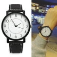 thumbnail image 4 of Pu Strap Watch Female Male Quartz Wrist Watch Round PU Strap Big Dial Wristwatch Simple Dial, 4 of 8