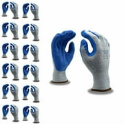 3986PXL Cor-Grip Pro Premium Coated Latex Gloves, 10-Gauge Gray Poly/Cotton Shell, Blue Latex Palm Coating, X-Large, 12-Pack