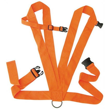 Orange Deluxe Deer Drag 2 Shoulder Strap System Drag Rope & Steel D Ri Each