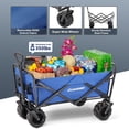thumbnail image 7 of Collapsible Wagon, 350 Lbs Capacity Outdoor Folding Camping Wagons, Grocery Portable Utility Cart, Adjustable Rolling Carts, All Terrain Sports Wagon with Big Wheels, 7 of 7