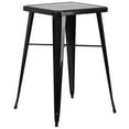 thumbnail image 4 of Flash Furniture Commercial Grade 23.75" Square Black Metal Indoor-Outdoor Bar Table Set with 2 Square Seat Backless Stools, 4 of 5