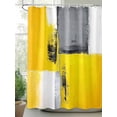 thumbnail image 3 of Oil Painting Yellow Grey Waterproof Fabric Shower Curtain, Abstract Modern Street Grunge Art Shower Curtain for Bathroom Curtains Bathtubs Hotel Washable Shower Curtains with 12 Hooks Small 36x72in, 3 of 6