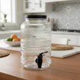 thumbnail image 4 of Dispensador de Bebidas, Vitrolero Estilo Mason Jar, Diseño Relieve Puntos con Tapa Hermética y Llave Plástica Color Negro, Capacidad 3.8 L, 4 of 6
