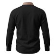 thumbnail image 7 of COMVALUE Men's Linen Shirt Long Sleeve Button Down Collar with Contrast Placket Regular Fit Casual Beach Tops (Black, S), 7 of 7