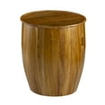 thumbnail image 3 of Rustic Drum Side Table with Tray Top | Living Room Accent Table | Durable Mango Wood Construction | 22x22x25 Inches - Brown, 3 of 6