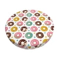 thumbnail image 2 of Xecao's Colorful Donuts Print Stool Covers offer stylish, washable protection for PU round bar stools, perfect for home or commercial use., 2 of 7