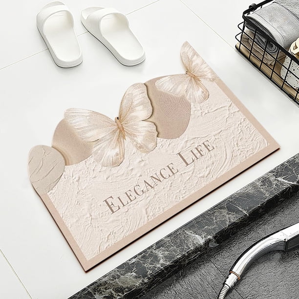 Butterflies Carpet Bathroom Door Water Absorbing Quicks Drying Floor Mat Household Non-slip And Wear-resisting Floor Mat