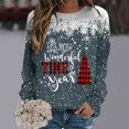 thumbnail image 2 of Gibobby Sudadera Navidad mujer Sudadera con capucha de manga larga con cuello redondo y estampado informal de de nieve navideño para mujer(Marina,M), 2 of 4