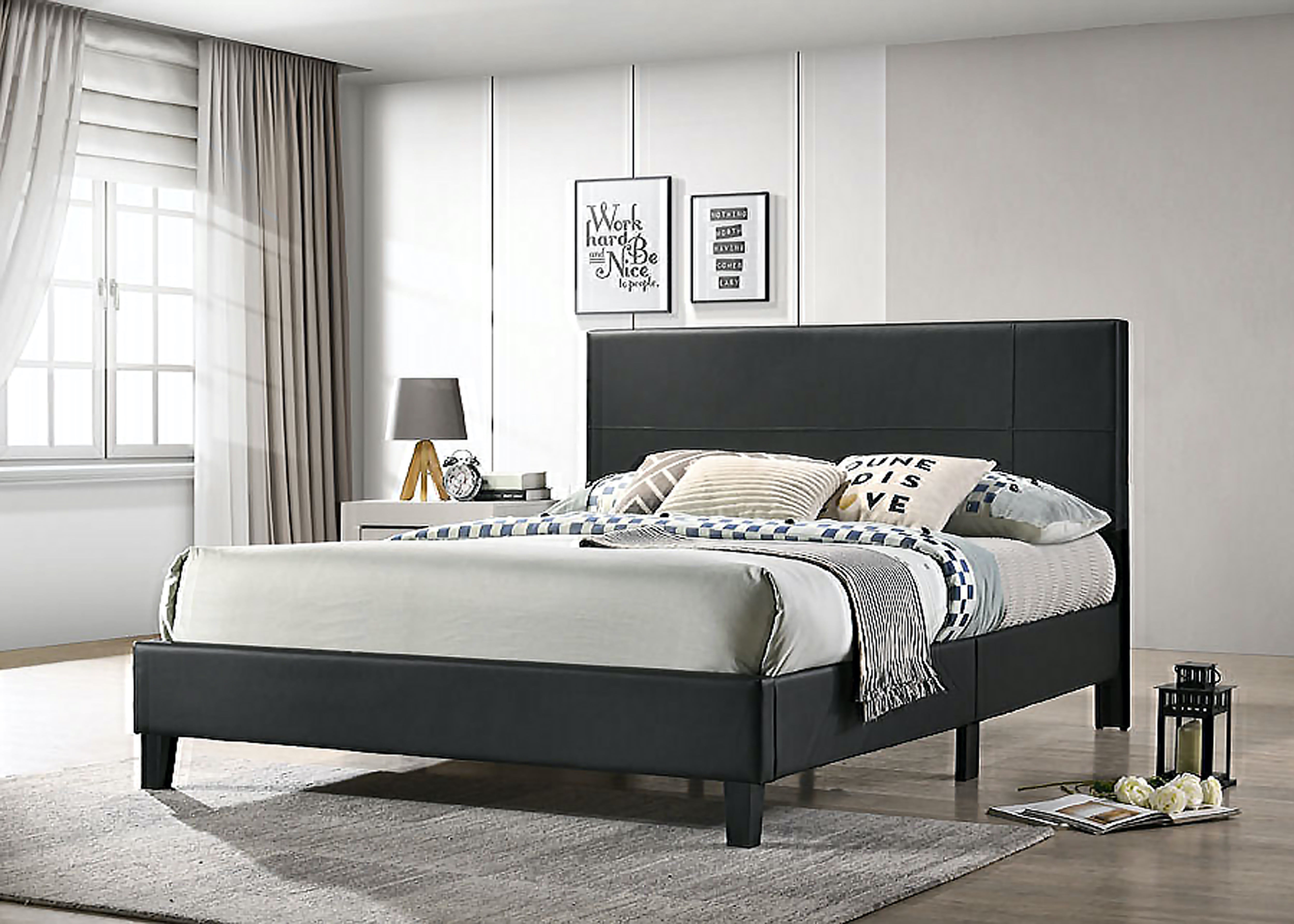 Upholstered Platform Bed, Double Size Bed Frame