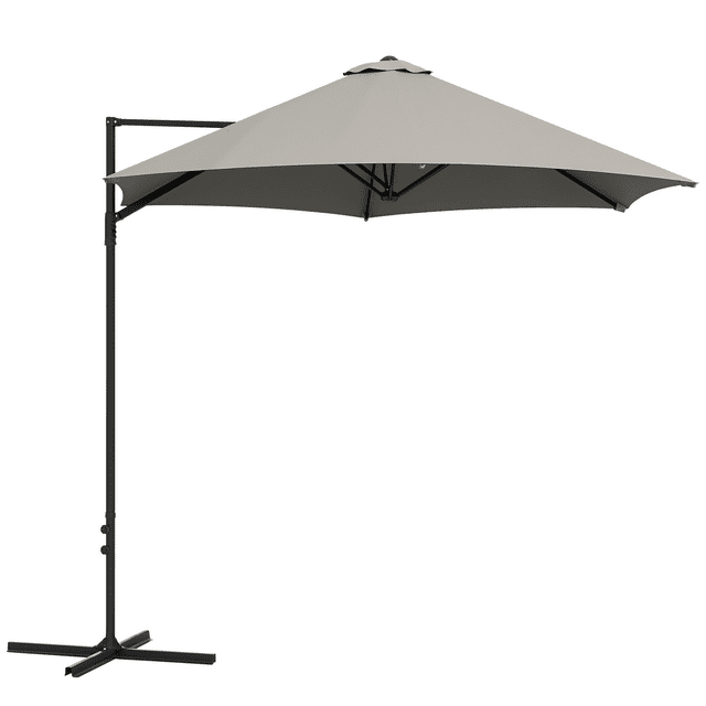 Outsunny 8.5FT Offset Patio Umbrella 360° Rotation Cantilever Parasol