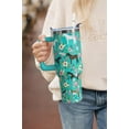 thumbnail image 4 of 40 oz Horse Tumbler with Handle and Straw, Vacuum Insulated Water Bottle Stainless Steel, Leak Proof Travel Coffee Mug Gifts for Horse Lover, Cute Floral Cup for Home Office Car Outdoors Sports, 4 of 6