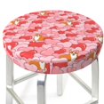 thumbnail image 3 of Fotbe hearts and cute corgi Pattern Stool Covers Round,Waterproof Round Bar Stool Covers Bar Chair Covers Washable Stool Cushion Slipcover for 12-14 Inch Chair-12 inch, 3 of 7