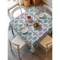 thumbnail image 6 of Teal Pink Table Cloth, Modern Abstract Geometric Waterproof Tablecloth for Square Tables, Reusable Washable Fabric Table Cover for Restaurant Kitchen Dining Tables 54"x54", 6 of 6