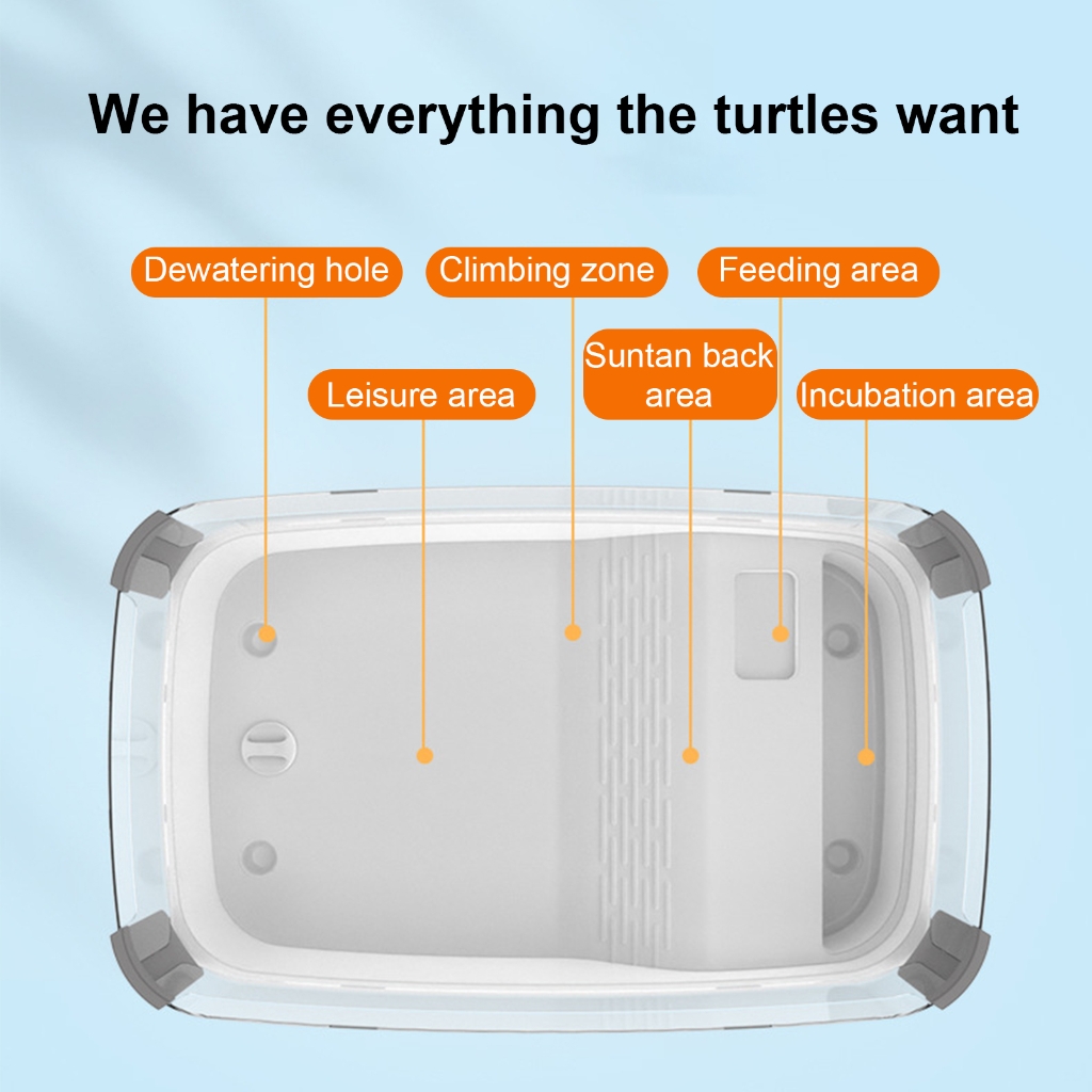 Turtles Tanks Turtles Feeding Box with Basking Platform Habitat House