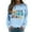 Light Blue, variant on Wang6 Womens Thanksgiving Graphic Sweatshirts Trendy Gobble Letter Printed Long Sleeve Crew Neck Pullovers Comfy Fall Loose Fit Solid Tshirts Tops White XL