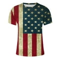 thumbnail image 4 of Lilgiuy 4th of July Shirts for Men, Patriotic USA Flag T-Shirt Fun Novelty Short Sleeve Pullover Summer Festival Tops for Party(Blue,S), 4 of 5