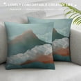 thumbnail image 3 of Qinduosi  Boho Set of Throw Pillow Covers Mid Century Bohemian Landscape Mountain Sunset Modern Abstract Minimalist Decorative Pillow Cases Home Decor Standard Square Inches Pillowcases White, 3 of 5
