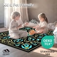 thumbnail image 4 of ODIKA 4'x6' Machine Washable Non-Slip Area Rug, Vibrant Peacock Feather Latch Hook Kit DIY Needlework Embroidery High Traffic Rug with Pad, Black, 643150, 4 of 8