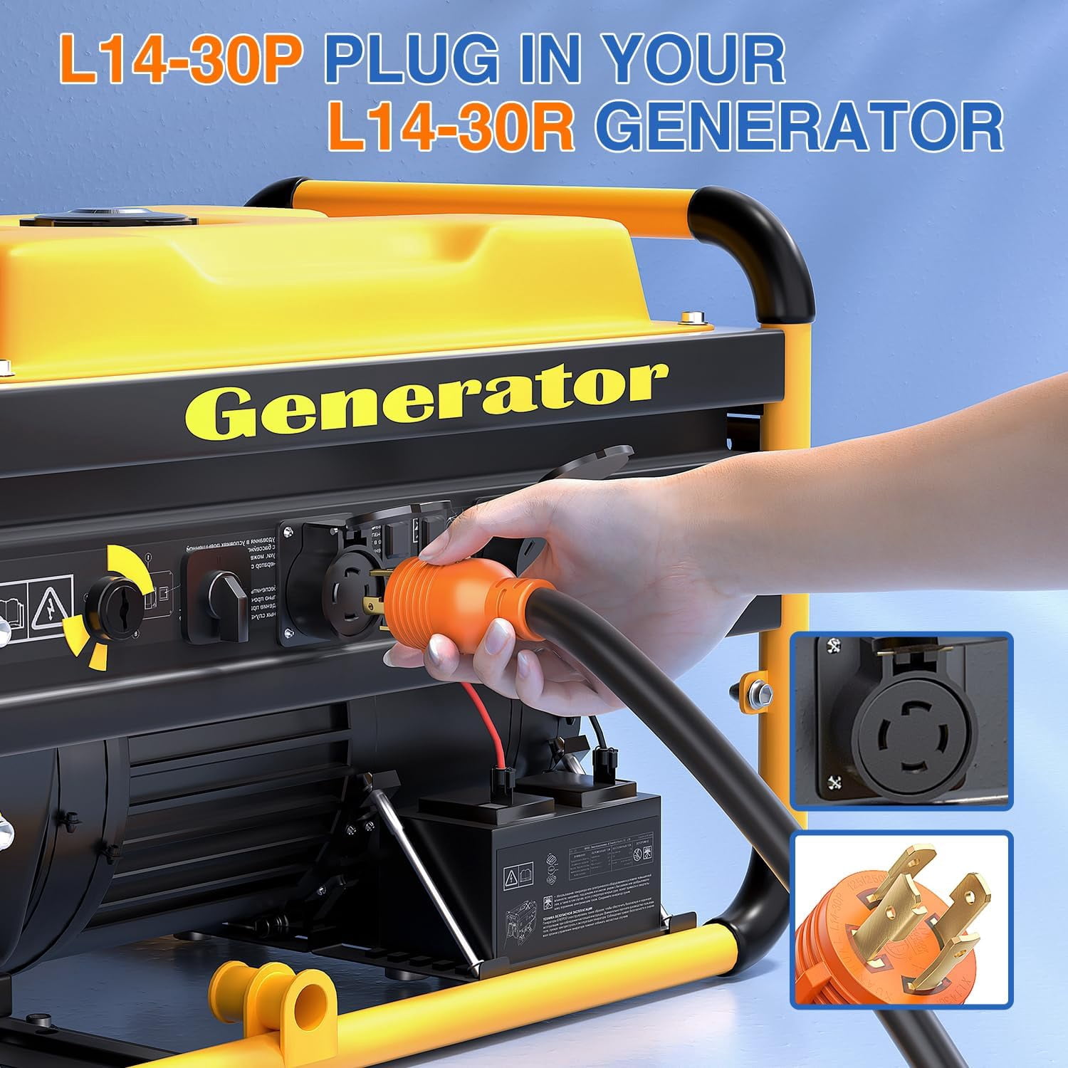 Nilight 30A 100FT Generator Extension Cord 125/250V 7500W Heavy Duty 10 Gauge Pure Copper STW Wire ETL Listed 4 Prong L14-30P L14-30R Cable for RV Camper