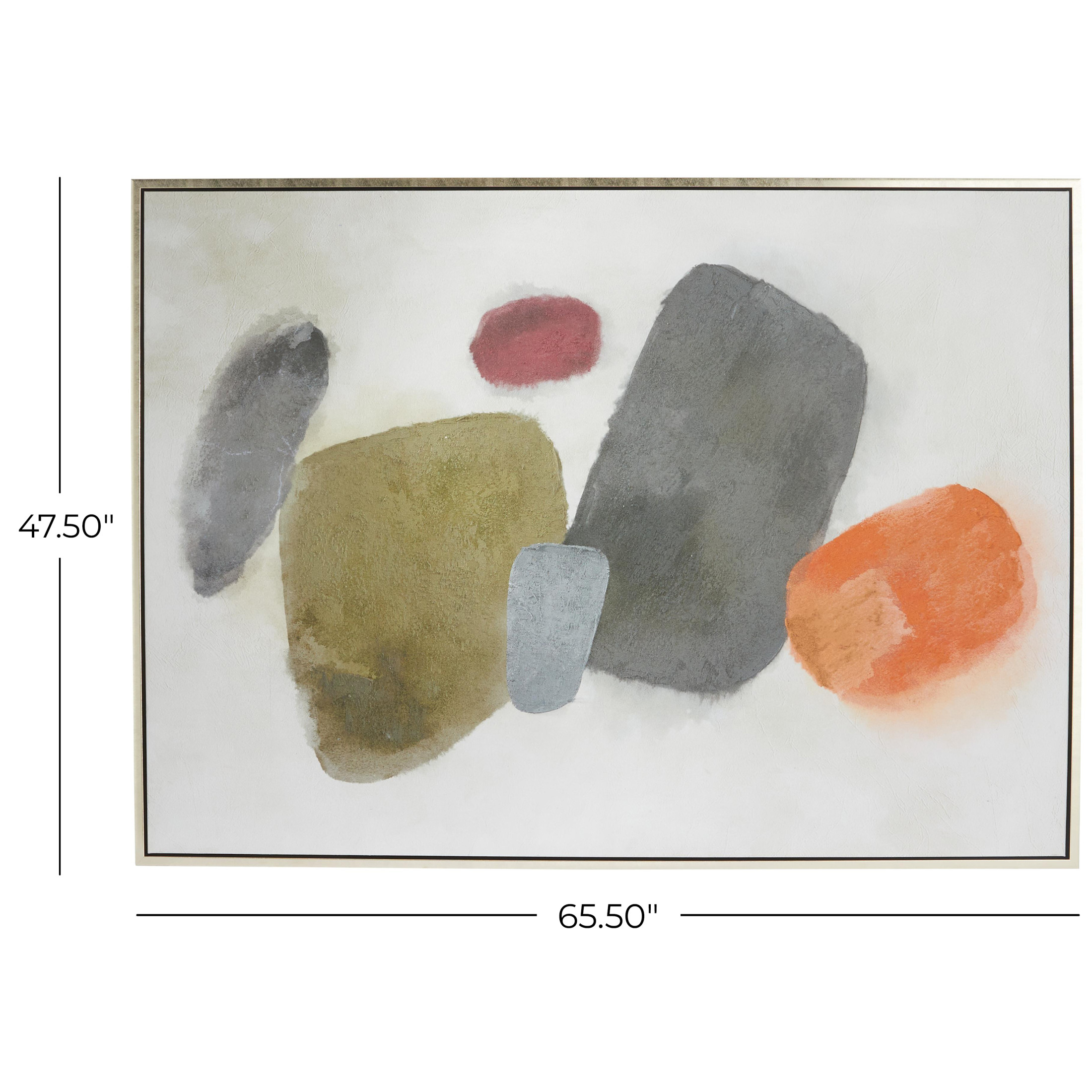 66" x 48" Abstract Square Shaped Geometric Framed Wall Art with White Washed Backing, by DecMode