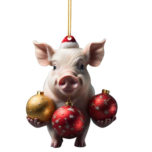 CSChome Christmas Pig Ornament Adorable Cartoon Pig Shape Christmas Pendant: Xmas Tree Hanging Ornament (for Home Festive Decorations, 1Pc)