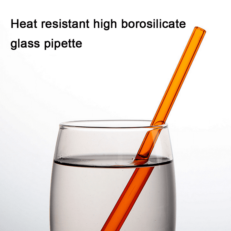 12 Pack Reusable Glass Straw, Straight Clear Glass Drinking Straws for Hot  & Cold Drinks