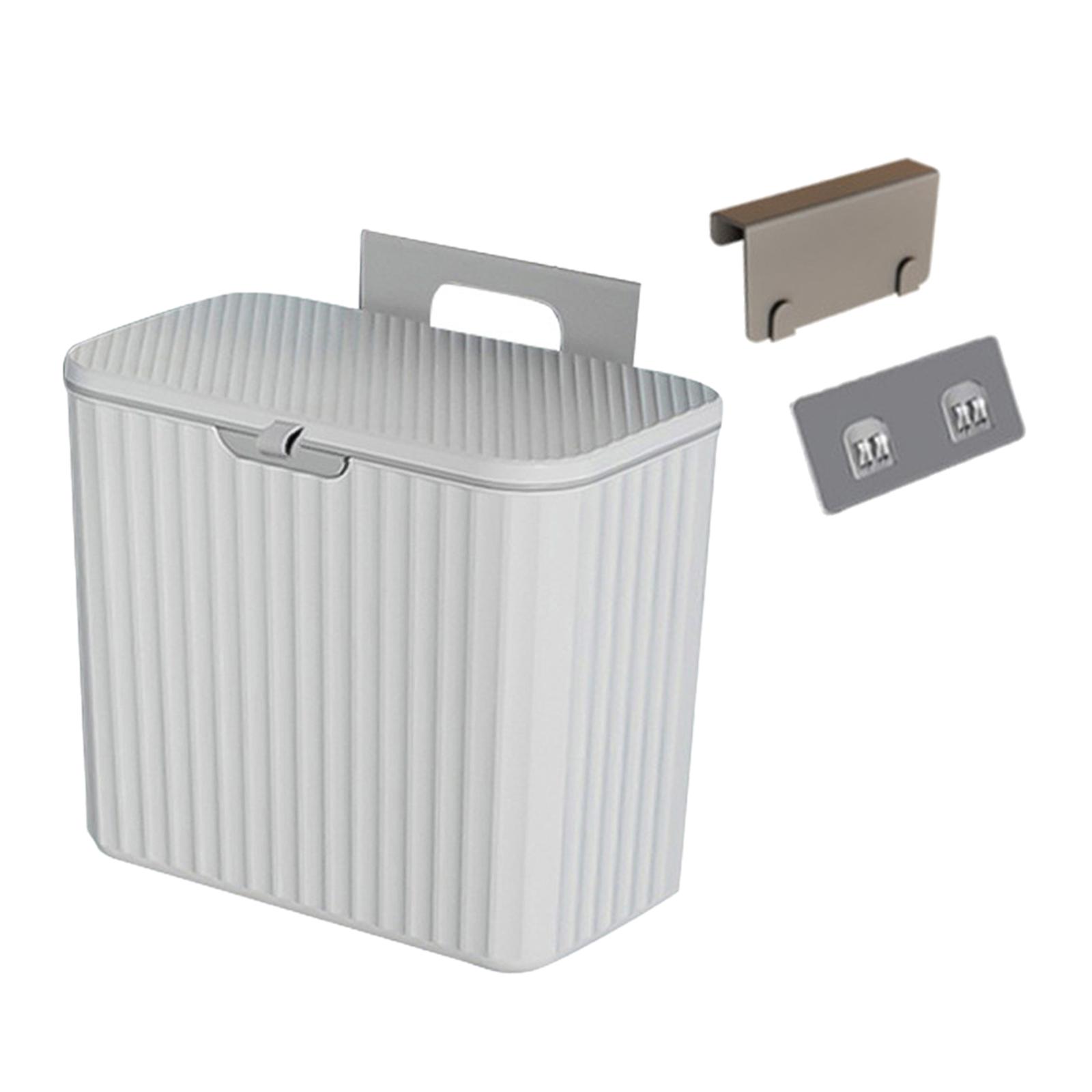 Kitchen Compost Bin For Counter Top Hanging Counter Waste Basket Wall  Mounted Garbage Container Compact Small Hanging Waste Bin For Bathroom Gray  7L