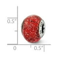 thumbnail image 2 of Sterling Silver Reflections Italian Red With Silver Glitter Glass Bead Charm - Measures 12.73x10.00mm Wide, 2 of 2