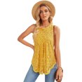 thumbnail image 4 of ABPHQTO Camiseta sin mangas con encaje amarillo para mujer, 4 of 5
